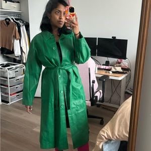 Apparis Green Trench Coat